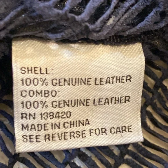 Per Se by Carlisle navy leather open mesh zip front cardigan poncho NWOT